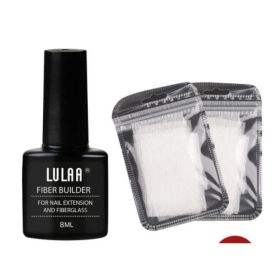 Nail Extension Fiber Set Nail Extension Gel Repair Liquid Paper-free Support Sheet (Option: 15ml30pcs)