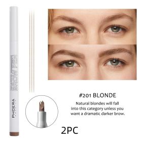 New Long Lasting Ultra-Fine Four-Comb Eyebrow Pencil (Option: 2 pcs Blonde)